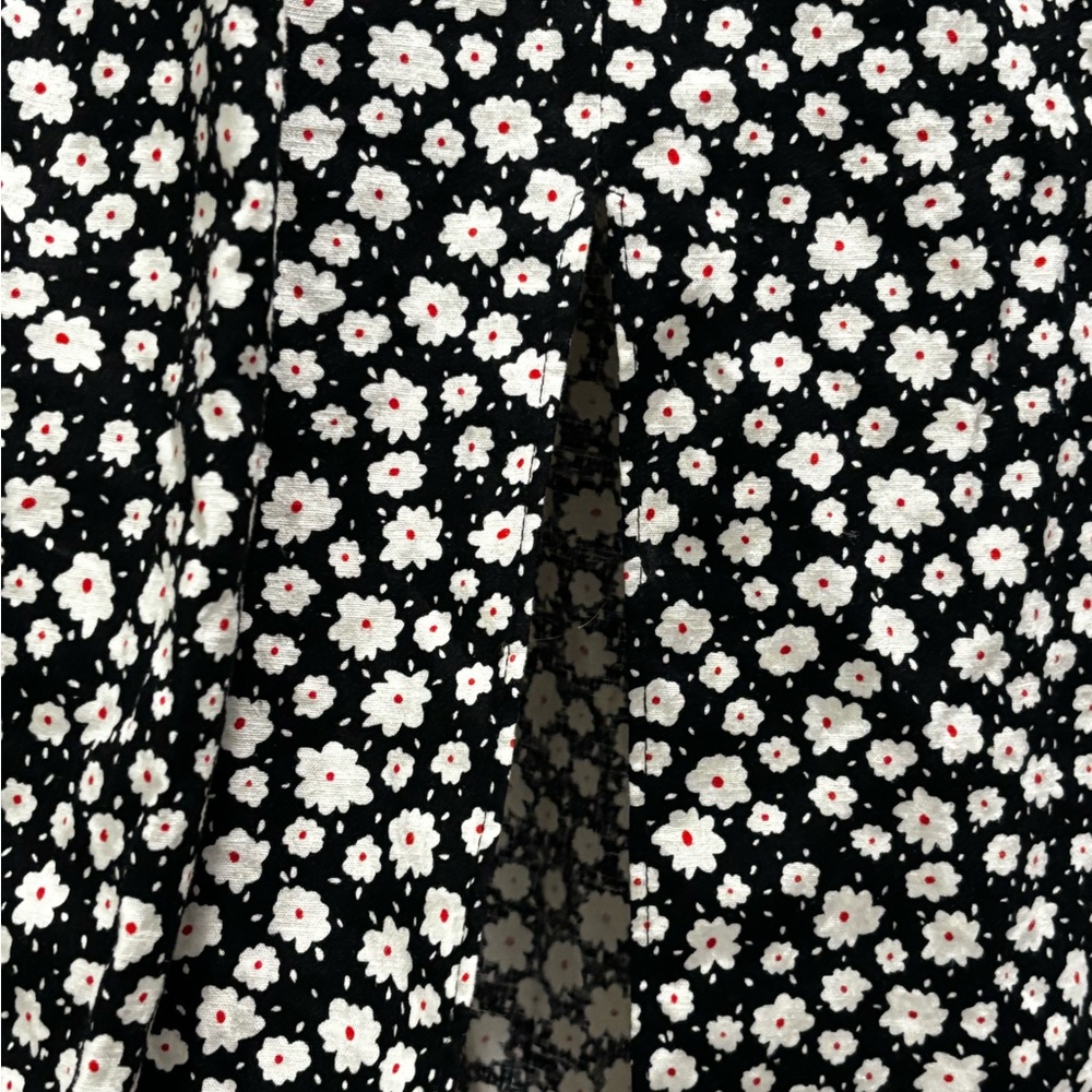 NWT Zara Black and White linen strappy Floral Maxi Dress - Picture 8 of 10